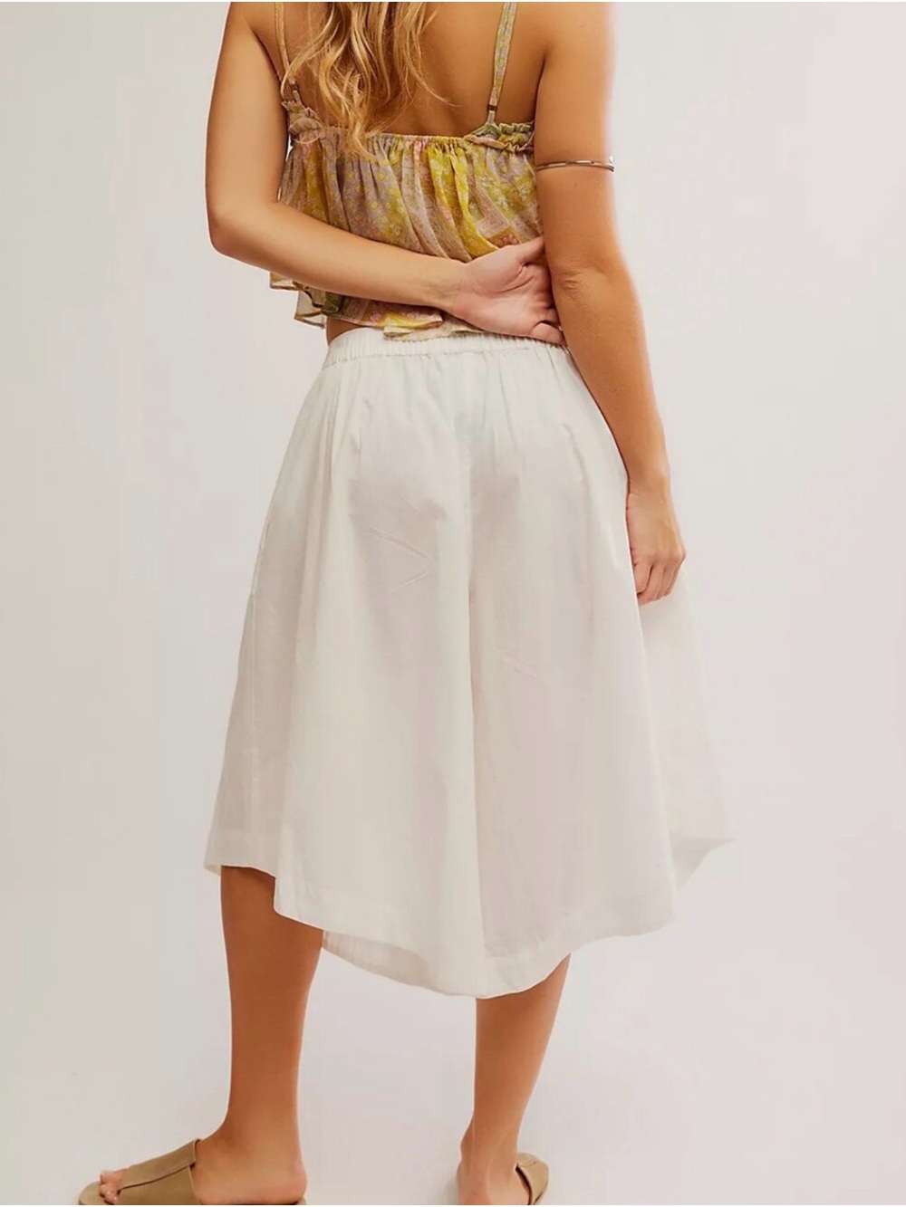 Free-est by Free People White Cropped Luca Culotte Shorts - Picture 10 of 11
